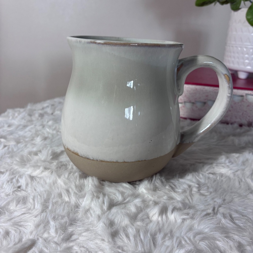 Joyye Ceramic Coffee Mug Two Tone Cream Tan Stoneware Glazed Anthropologie